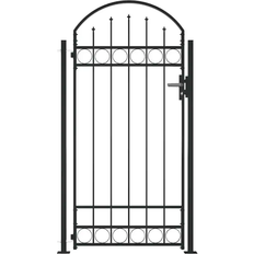 Grindar vidaXL Gate with Arched Top and 2 Posts 105x204cm