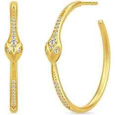 Julie Sandlau Boa Hoops Earrings - Gold/Transparent