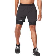 Löpning Shorts 2XU Aero 2-in-1 5" Shorts Men - Black/Silver Reflective