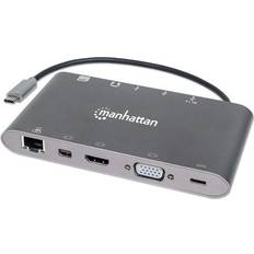 Manhattan Kabeladaptrar Kablar Manhattan Usb C - Hdmi/3.5mm/DisplayPort Mini/RJ45/USB A/VGA M-F Adapter