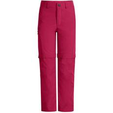 Rosa Softshellbyxor Barnkläder Vaude Kid's Detective Antimos Zip-Off Pants - Crimson Red (422609770920)