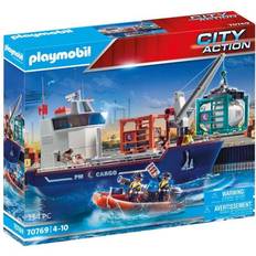 Playmobil Klossar Playmobil City Action Cargo Ship with Boat 70769