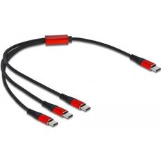 DeLock Svarta - USB C-USB C - USB-kabel Kablar DeLock USB C-3USB C 2.0 0.3m