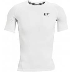 Herr - Stretch - Vita T-shirts & Linnen Under Armour Men's HeatGear Short Sleeve T-shirt - White/Black