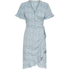 Korta klänningar - Volanger Kläder Only Olivia Wrapped Dress - Blue/Dusk Blue