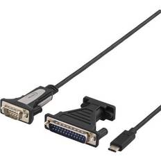 Deltaco USB C-RS232/DB-9 2.0 1.5m