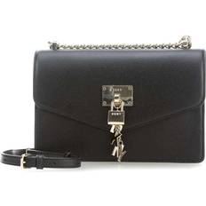 DKNY Svarta Handväskor DKNY Elissa Pebbled Leather Shoulder Bag - Black