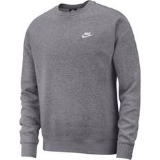 Nike sweatshirt grå herr Nike Sportswear Club Fleece - Charcoal Heather/White