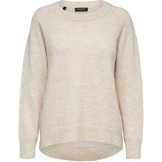 Alpacka - Dam Tröjor Selected Rounded Wool Mixed Sweater - Beige/Birch