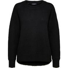 Alpacka - Dam Tröjor Selected Rounded Wool Mixed Sweater - Black