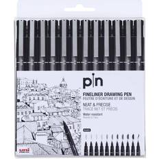 Uni Hobbymaterial Uni Pin Fineliner Drawing Pen Black 12 Pack