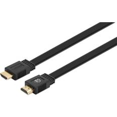 Manhattan HDMI-kablar Manhattan Flat HDMI-HDMI High Speed with Ethernet 3m
