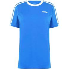 Adidas Blåa - Bomull - Dam - Långa kjolar T-shirts adidas Women's Essentials 3 Stripe T-shirt - Blue/White