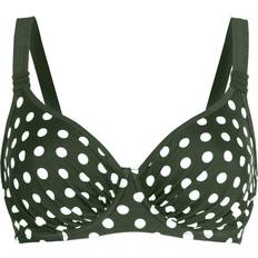 Dam - Elastan/Lycra/Spandex Bikinis Wiki Full Cup Bikini Top - Green/White