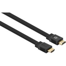 Manhattan HDMI-kablar Manhattan Flat HDMI-HDMI High Speed with Ethernet 5m