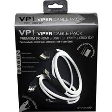 Gioteck Adaptrar Gioteck PS4/PS5 Premium Viper VP1 Cable Pack - White/Black
