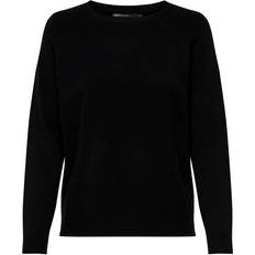 Only Tröjor Only Solid Colored Knitted Pullover - Black