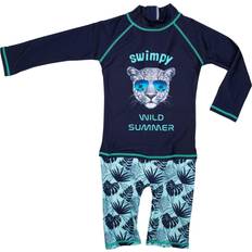 Barnkläder Swimpy Wild Summer UV Suit - Navy Blue
