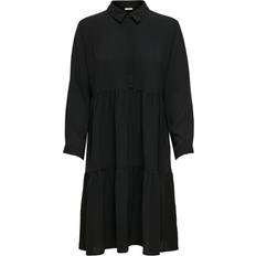 Enfärgade - Korta klänningar - Volanger Jacqueline de Yong Solid Colored Shirt Dress - Black