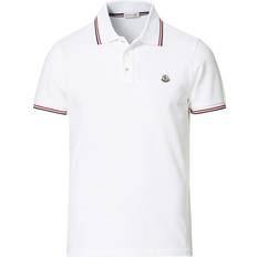 Moncler 38 - Bomull Överdelar Moncler Logo Tipped Polo Shirt - White