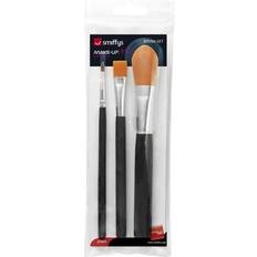 Smiffys Silver Smink Smiffys Cosmetic Brush Set Pack of 3