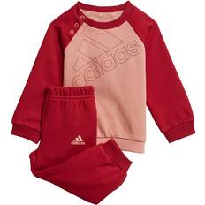 adidas Infant Essentials Logo Sweatshirt & Pants Gender Neutral - Ambient Blush/Team Victory Red (GS4268)