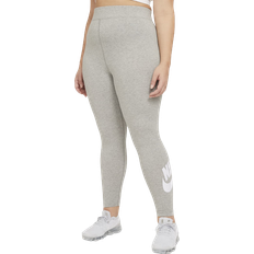 Nike Essential High-Waisted Leggings Plus Size - Dark Grey Heather/White