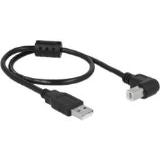 En kontakt - USB A-USB B - USB-kabel Kablar DeLock Ferrite USB A-USB B Angled 2.0 0.5m