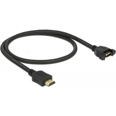 DeLock HDMI-kablar - High Speed with Ethernet (4K) - Standard HDMI-Standard HDMI DeLock Panel Mount HDMI-HDMI M-F 0.5m