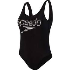 XL Baddräkter Speedo Summer Stripe Logo Deep U-Back Swimsuit - Black/White