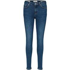 Selected Jeans Selected Sophia Mid Waist Skinny Jeans - Blue/Dark Blue Denim