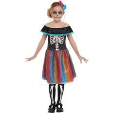 Smiffys Neon Day of The Dead Girl Costume