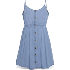 Vero Moda Bomull - Dam - Korta klänningar Vero Moda Flicka Strap Short Dress - Blue/Light Blue
