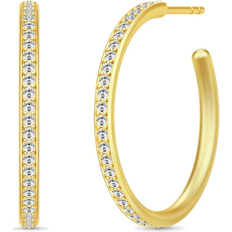 Julie Sandlau Infinity Medium Hoops Earrings - Gold/Transparent