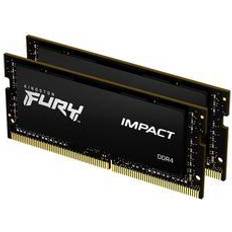 2666 MHz - 32 GB - SO-DIMM DDR4 RAM minnen Kingston Fury Impact SO-DIMM DDR4 2666MHz 2x16GB (KF426S15IB1K2/32)