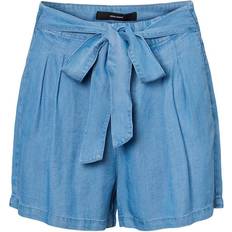 Vero Moda Dam - Jeansshorts Vero Moda Mia Belted Tencel Shorts - Light Blue Denim
