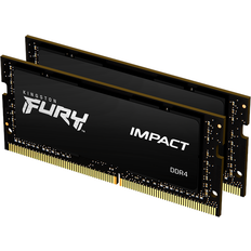 2933 MHz - 32 GB - SO-DIMM DDR4 - Svarta RAM minnen Kingston Fury Impact SO-DIMM DDR4 2933MHz 2x16GB (KF429S17IBK2/32)