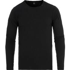 Replay Herr T-shirts & Linnen Replay Long Sleeved Raw Cut T-shirt - Black