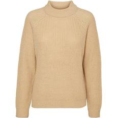 Vero Moda Lea High Neck Sweater - White/White Pepper