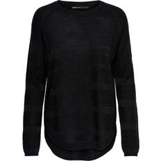 Only Tröjor Only Caviar Texture Knitted Pullover - Black