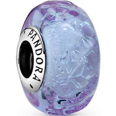 Pandora Wavy Murano Glass Charm - Silver/Purple