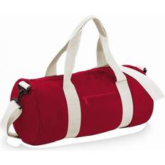 BagBase Plain Varsity Duffle Bag - Classic Red/Off White