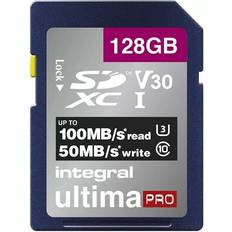 Integral 128 GB Minneskort Integral UltimaPro Premium SDXC Class 10 UHS-I U3 V30 A1 100/90MB/s 128GB