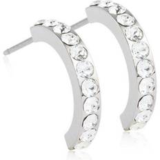 Blomdahl Brilliance Curved Earrings 15mm - Silver/Transparent