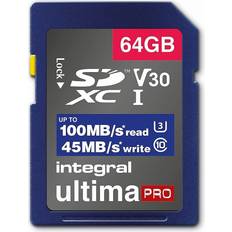Integral Minneskort Integral SDXC Class 10 UHS-I U3 V30 100MB/s 64GB