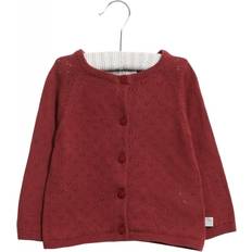 Bruna Stickade tröjor Barnkläder Wheat Knit Cardigan Maja - Burgundy (4519c-560)
