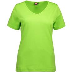 ID Ladies Interlock V-Neck T-Shirt - Lime