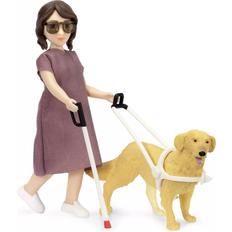 Lundby Dockhusmöbler - Tygleksaker Lundby Doll House Doll with Blind Stick & Guider Dog 60808000