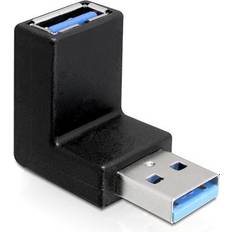 3.0 - Kabeladaptrar - USB A-USB A Kablar DeLock Angled USB A-USB A 3.0 M-F Adapter