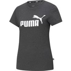 Puma Essentials Logo Women's Tee - Dark Gray Heather